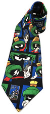 Looney Tunes Stamp Collection Vtg Marvin the Martian Necktie Tie Warner Bros.