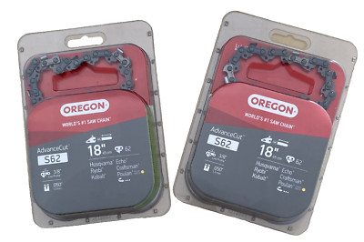   Lot of 2 Oregon Advance Cut S62 18'' Chainsaw Chain 3/8x.050x62 *NEW*