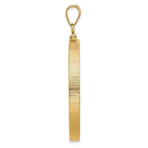 REAL 14K Gold 1 oz American Buffalo Screw Top Reeded Border Coin Bezel Pendant - Picture 2 of 4