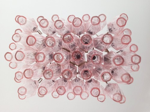 Elegant Murano Poliedri Chandelier - Carlo Scarpa - pink glasses - Foto 20 di 21