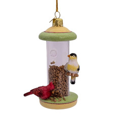 Kurt Adler Noble Gems Glass Christmas Ornament, Bird Feeder