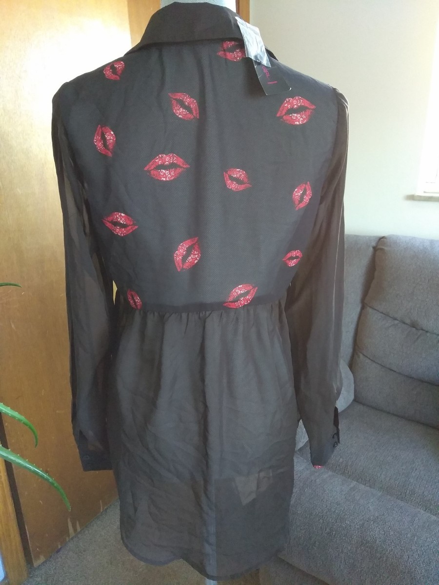 Chemisiers et Blouses Femme Résille, Haut Transparent Noir Femme Sexy,Top Femme Manches Longues Revers T-Shirt Polyvalent a La Mode avec Boutons Tuniques Décontractés Classique Basic Printemps et été