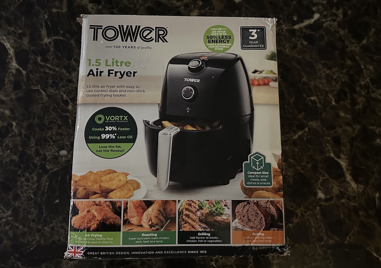 Tower T17025 Vortx Compact Air Fryer With Rapid Air Circulation, 1.5 L Black 5056032926448 eBay