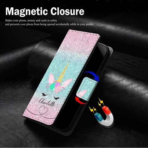 Funda tipo billetera de cuero personalizada abatible para iPhone 16 Pro Max 14 13 12 15 11 - Imagen 92 de 105