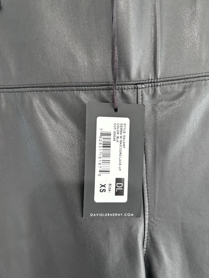 Pantalones David Lerner Nuevos con Etiquetas con Cordón de Cera con Cordones, Negro Talla XS, 1K157 Foto 2 de 4