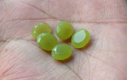 5 Pieces Lot Vessonite Jade Egg Shape Rose Cut Loose Gemstone 13 Carat 11*9 MM - Picture 2 of 3