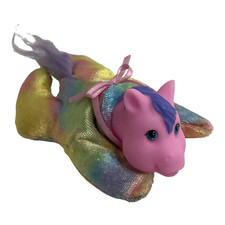 VINTAGE PONY Surprise Plush Baby White Rainbow 4" Pet NO Sound - J2