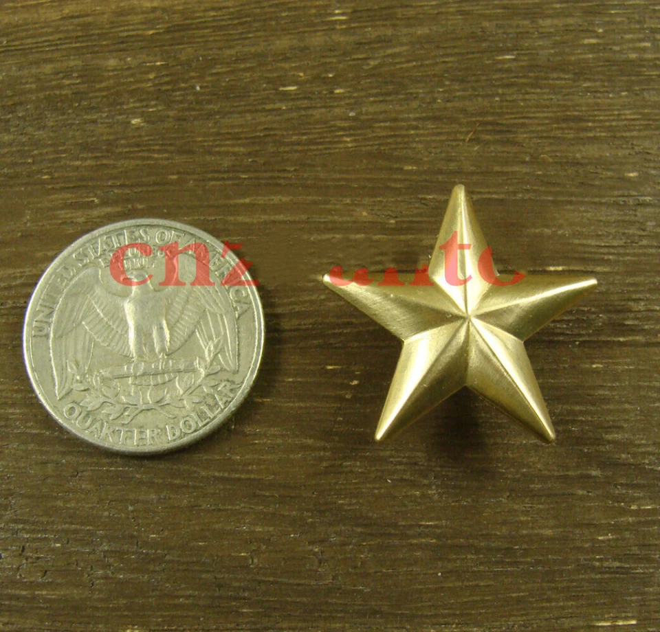 4pk Brass Leathercraft star rivet stud screw back Conchos Fob Wallet Z344 - Image 4 of 4