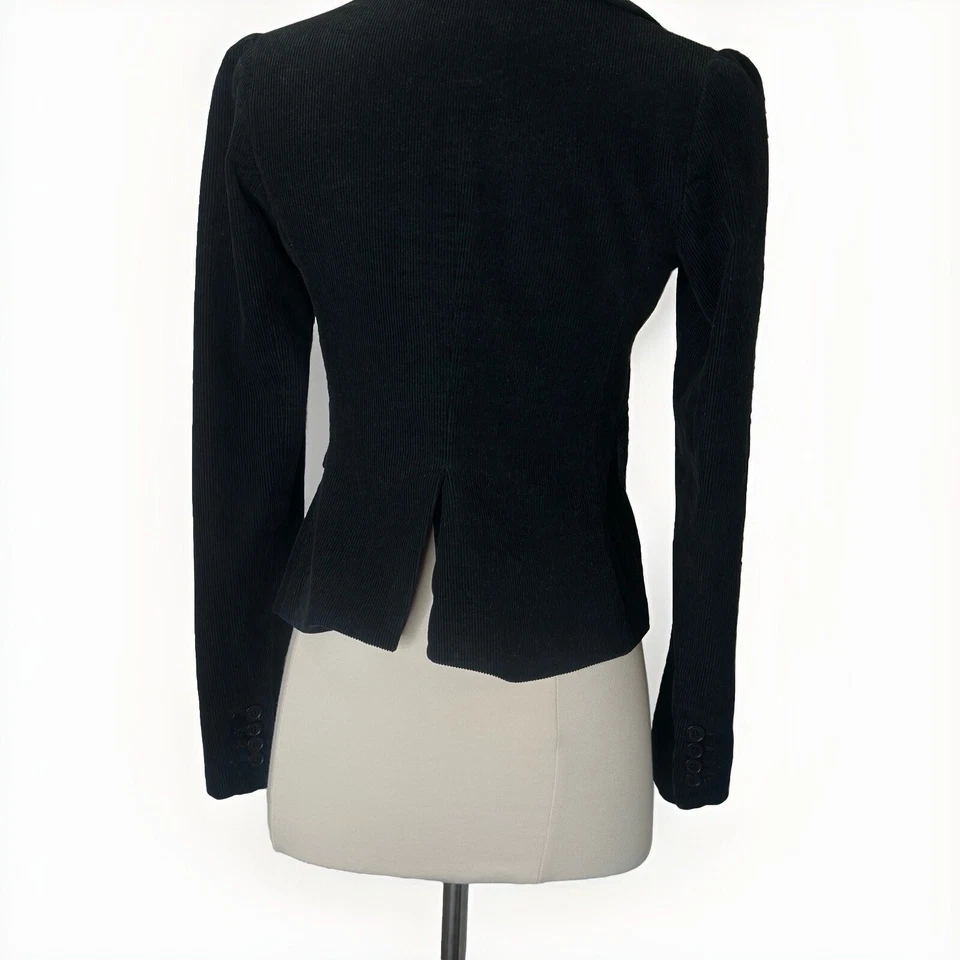 Chaqueta Blazer Vintage Juicy Couture Negra Pana Completamente Forrada Talla S Y2K Foto 3 de 4