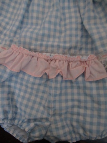 P26 Girls 2 Piece Blue and white Check Mary White Outfit Size 7 - Picture 5 of 13