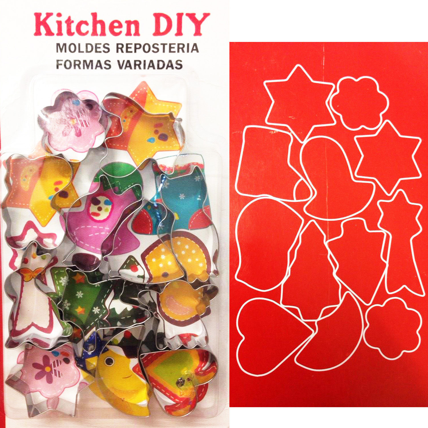 Set of 12 Cookie Cutter Set Stainless Steel Kitchen DIY Cookie's - Kitchen DIY