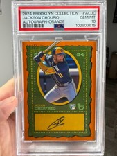 2024 Topps Brooklyn Collection Orange Auto /25 Jackson Chourio PSA 10 Gem Mint