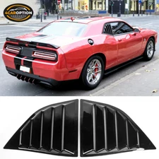 Fits 08-23 Challenger XE V2 Rear Side Window Louvers Scoop Cover Gloss Black