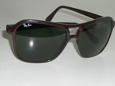 VINTAGE B L RAY-BAN FRANCE BROWN G15 UV CRYSTAL SQUARE CATS 4000 SKI SUNGLASSES