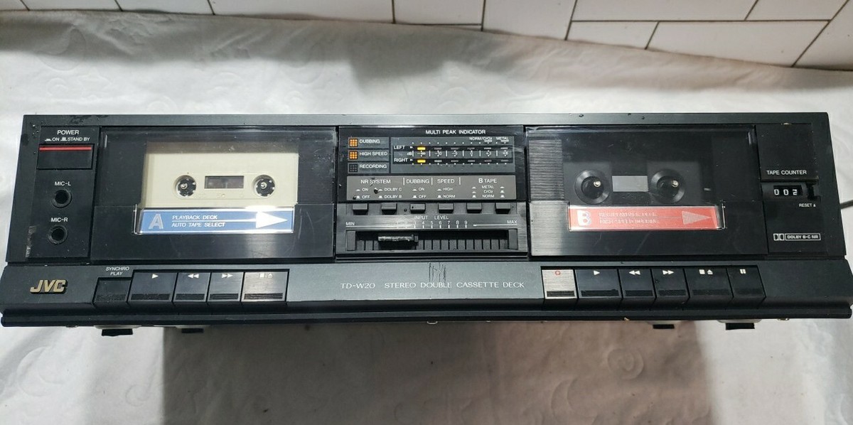 JVC TD-W20J Stereo Dual Cassette Deck Tape Player Works. | eBay