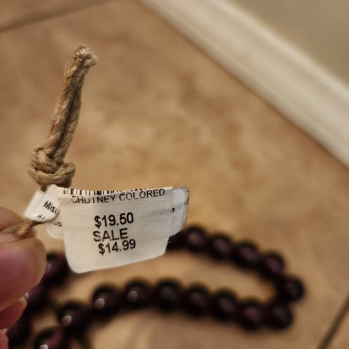 NEW RARE Pottery Barn Glass Beaded Strand Vase Filler Chutney PURPLE Fall Autumn - Picture 8 of 8