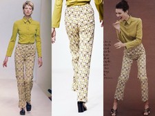 Vintage PRADA Spring 1996 Ugly Chic Green Brown Tile Print Trousers Pants