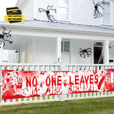Halloween Bloody Banner Yard Sign, Halloween Handprint Scary Party Decorations S