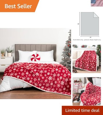 Reversible Snowflake Christmas Blanket - Luxurious Softness for Your Home