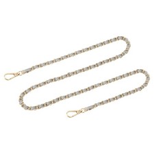 Purse Strap, 39" Leather for Shoulder and Cross Body Strap Gray, Gold 