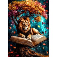 Lion Tree Diamond Art Kit for Adults 5D DIY Painting Craft Wall Decor Set Kit