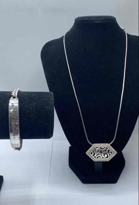 Brighton Silver Tone Assorted Necklace/Bracelet Jewelry Bundle 2pcs 40.8g
