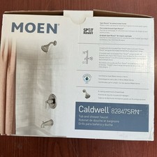 NEW Moen 82347SRN Caldwell Posi-Temp Tub/Shower Trim Brushed Nickel W/Valve B133