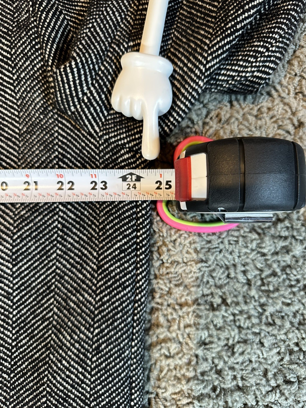 TED BAKER Black White Herringbone Wool Blend Long Coat Size 3 Equivalent to Med image 10
