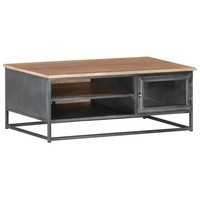 Akazie Massiv Couchtisch Grau Beistelltisch Wohnzimmertisch Kaffeetisch vidaXL
