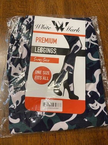 Leggings marca blanca súper suaves, tiro medio, estampado de gato. Talla única para la mayoría. Nuevo - Imagen 7 de 7