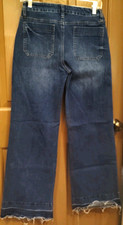 Flamingals Women's Blue Wide-Leg Flare Denim Jeans Stretch 5-Pocket Size XS 27