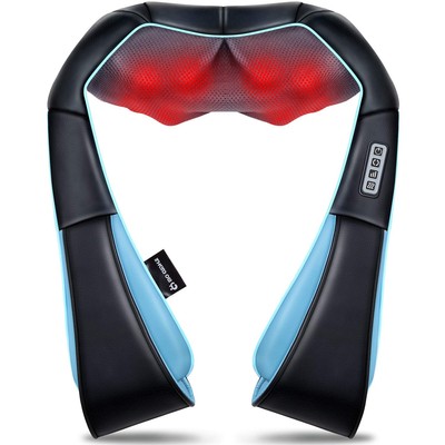 Shiatsu Back Shoulder and Neck Massager with Heat, Electric Deep Tissue 4D Kn...