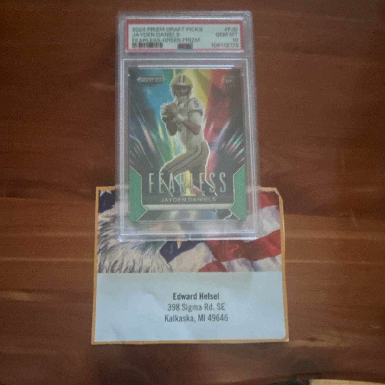 Jayden Daniels Panini Prizm Draft Picks Fearless #FJD Green