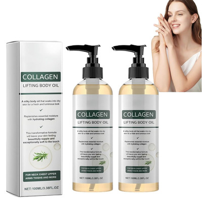 2PCS Collagen Body Oil for Skin Tightening, Firming & Moisturizing Body Oil with