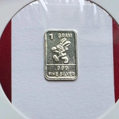 Bunny Rabbitt 🐇 - 1 Gram .999 Fine Pure SILVER Bullion Mini Bar Coin Ingot