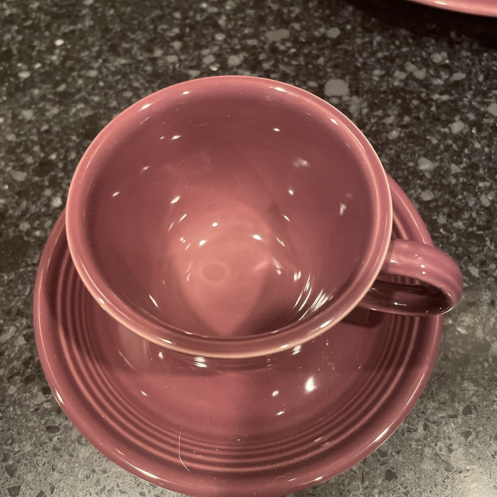 Retired Mulberry Purple Fiesta Ware 6 Piece Place Setting Plate Bowl Cup Dish A