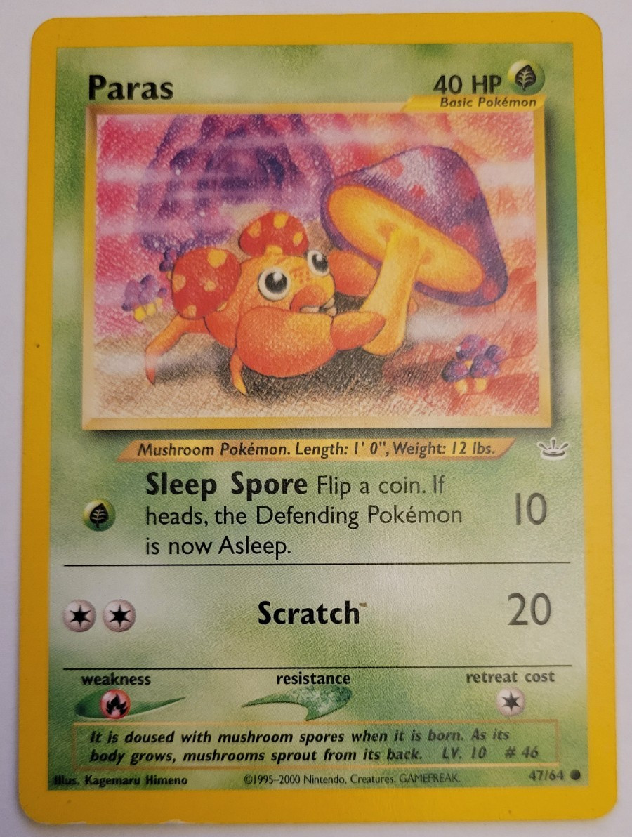 Paras 47/64 1st Edition Common Neo Revelation Pokemon Card 2000 WOTC p25