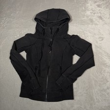 Lululemon Hoodie Womens 8 Black Scuba Full Zip Stretch Athletic Gym Sweatshirt