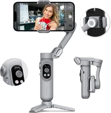 Smart X 3-Axis Gimbal Stabilizer with LED Light, Face Tracking & Timelapse