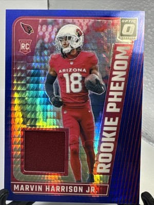 2024 Panini Donruss Optic Marvin Harrison Jr. RC Phenom Blue Hyper Prizm Patch!