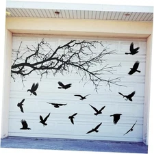 16pcs Halloween Garage Door Decoration Black Crow Garage Magnetic Decorative 