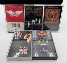 Lot of 5 Classic Rock Cassette Tapes Van Halen Journey Aerosmith Cheap Trick Nig