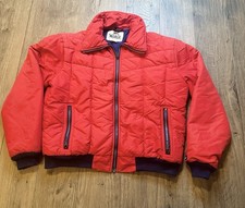 VTG Woolrich Red Quilted Bomber Jacket Mens L USA Made Nylon QUALLOFIL Puffer