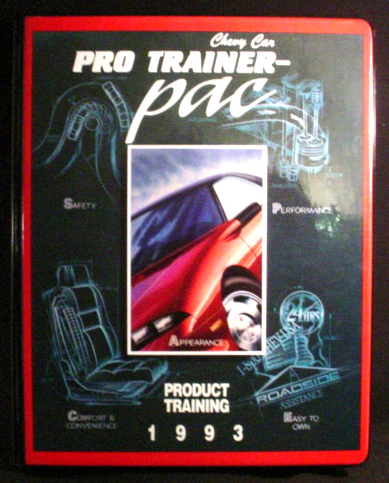 1993 CHEVROLET CAR PRODUCT TRAINING BOOK & VIDEO - CORVETTE / CAVALIER / ETC.