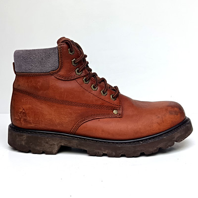   Vintage Prospecta Rugged Full Grain Brown Leather Walking Boots 10 UK 44 EUR