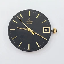 Concord ETA 940.111 Swiss Quartz Movement with Dial Hands Date Crown 7 Jewels