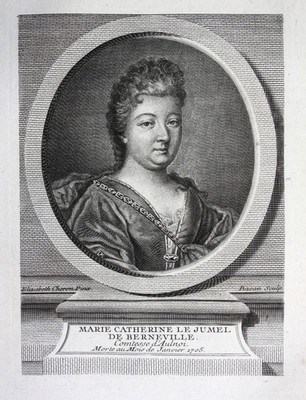 18. Jh. Marie-Catherine dAulnoy novelist writer gravure Kupferstich Portrait