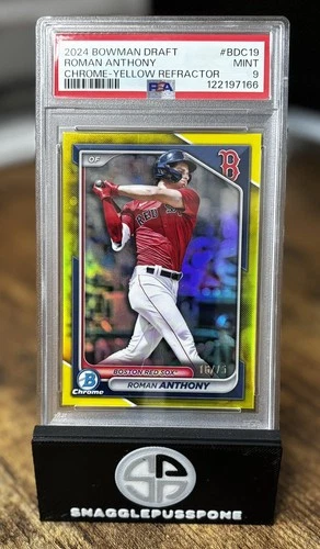 2024 Bowman Draft Roman Anthony #BD-19 Yellow Refractor /75 Boston Red Sox SP