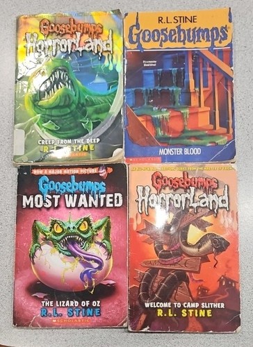 Goosebumps R.L. Stine 4 Book Lot HORRORLAND MOST WANTED 1992 2008 2009 2016 - Picture 1 of 14
