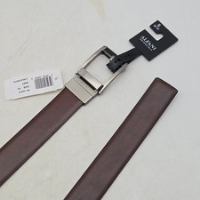 Alfani Belt Brown Black Reversible Faux Leather Mens 32 Nickel Buckle New